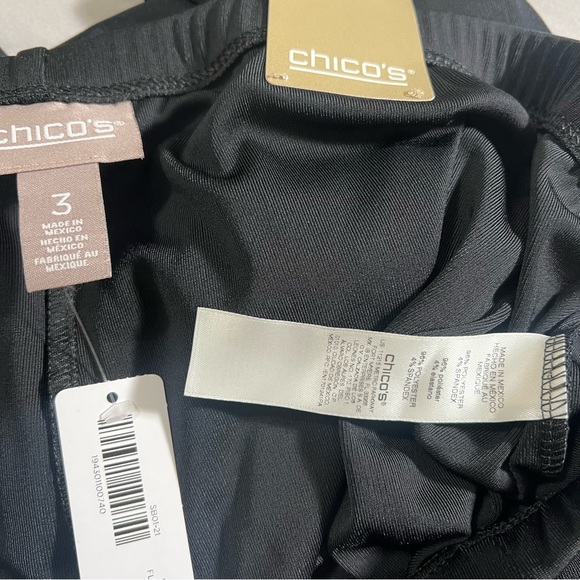 Chico’s Black Pull On Straight Pants Size 3 (16 US) Traveler style - Picture 10 of 14